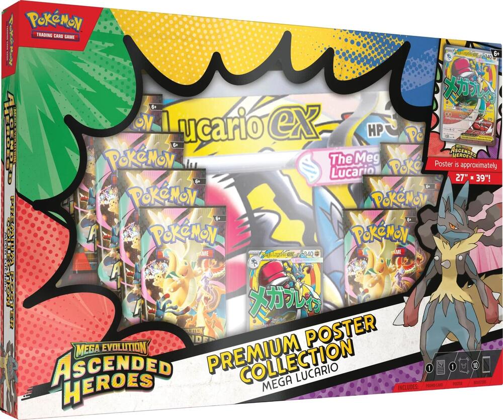 Ascended Heroes (ASC) Premium Poster Collection: Mega Lucario ***RIPPED LIVE***