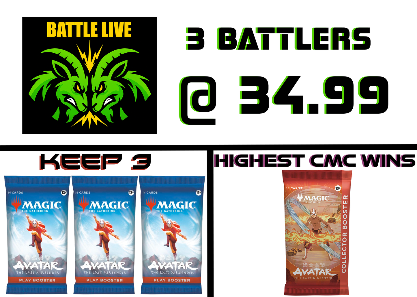 AVATAR BATTLE - KEEP 3 PB - CHANCE TO WIN ATLA COLLECTOR BOOSTER