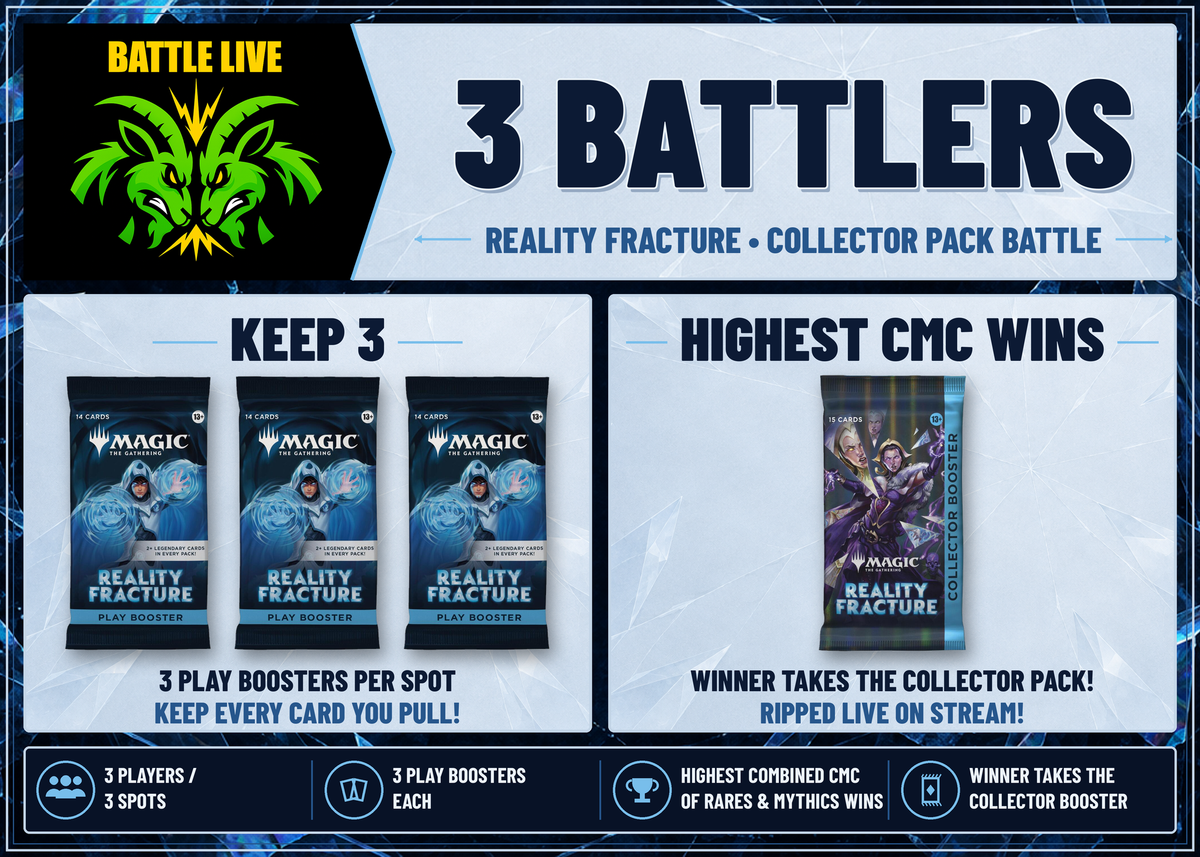 Reality Fracture Collector Booster Battle - 3 battlers, highest CMC wins
